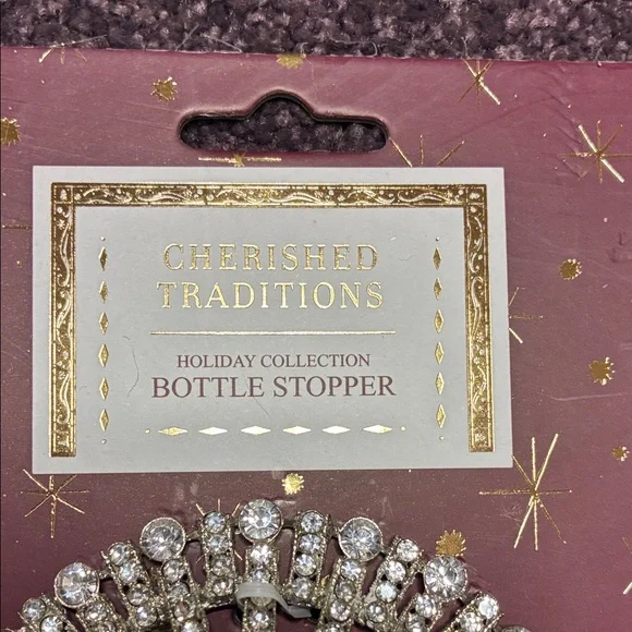 Cherished Traditions Wine Bottle Stopper with Silver Accents and Gems New - Picture 3 of 4